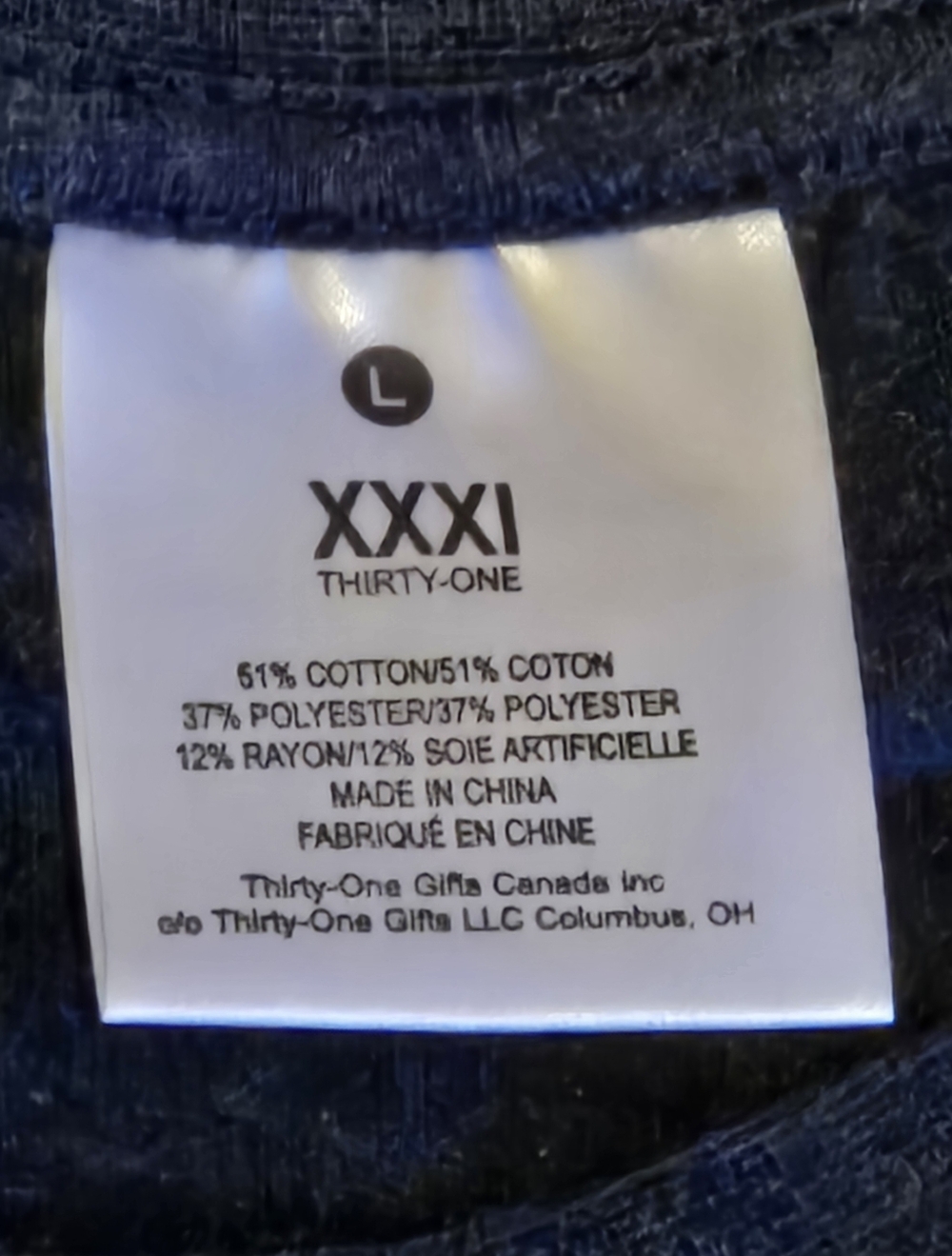 Thirty-one XXXI 31 unisex tee navy/grey Large - Picture 2 of 6